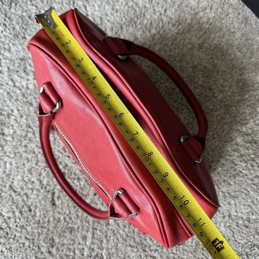 Michael Kors Red Leather Handbag Purse Shoulder Bag ~ Crossbody Strap